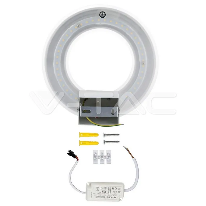 V-TAC VT-8226 9W Стенна Лампа Бяло Тяло Неутрална Светлина