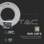 V-TAC VT-8226 9W Стенна Лампа Бяло Тяло Неутрална Светлина
