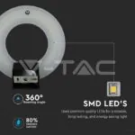 V-TAC VT-8228 9W Стенна Лампа Черно Тяло Неутрална Светлина