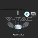 V-TAC VT-8267 9W LED Двойна Спот Лампа Топло Бяла Светлина Черна