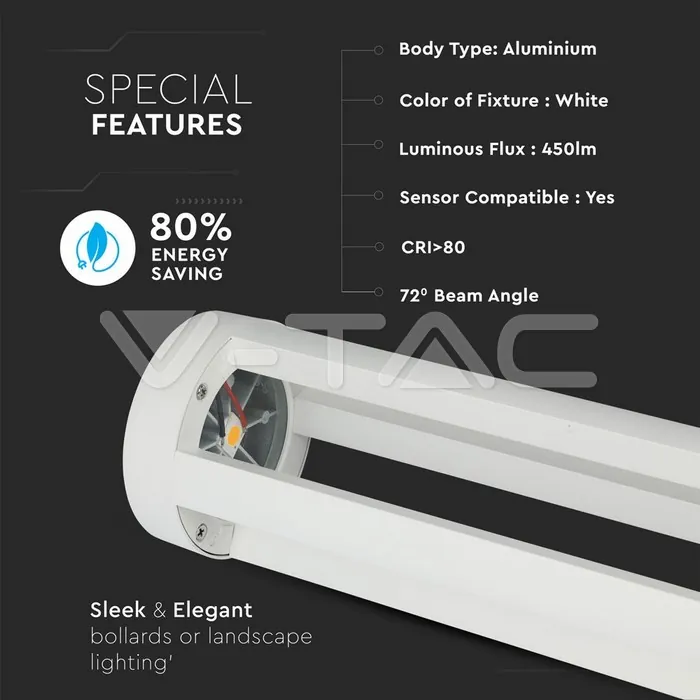 V-TAC VT-8327 10W Лампа Бяло Тяло 80см 6400K