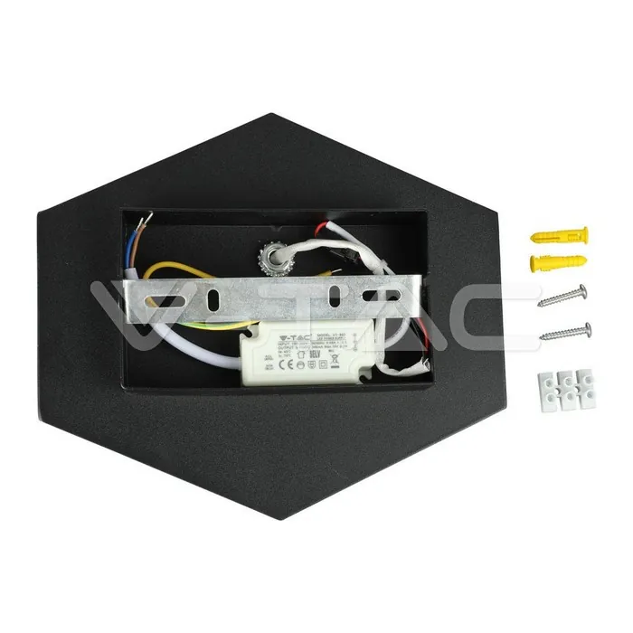V-TAC VT-8346 3W Стенна Лампа Bridglux Чип Черно Тяло 3000K