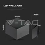 V-TAC VT-8346 3W Стенна Лампа Bridglux Чип Черно Тяло 3000K
