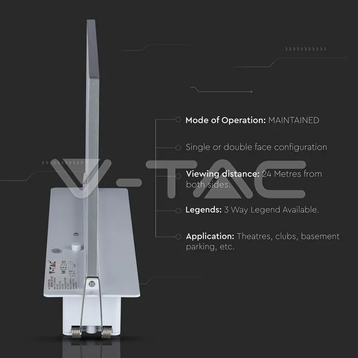 V-TAC VT-835 2W LED Евакуационно Таван за Вграждане 6000K