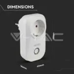 V-TAC VT-8415 WIFI SMART Контакт Преносим Съвместим с Amazon Alexa & Google Home