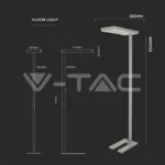 V-TAC VT-8523 80W LED Лампион Димираща Копче Сребро Кръгла 4000K