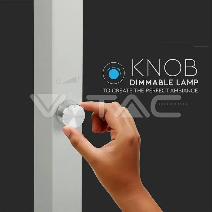 V-TAC VT-8525 80W LED Лампион Димираща Копче Сребро Квадрат 4000K