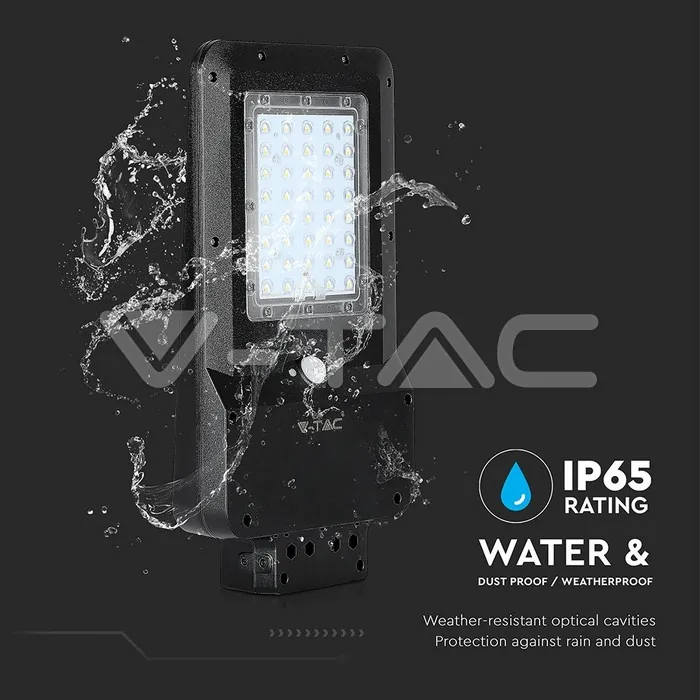 V-TAC VT-8549 15W Улична Лампа Соларна Черна 4000K