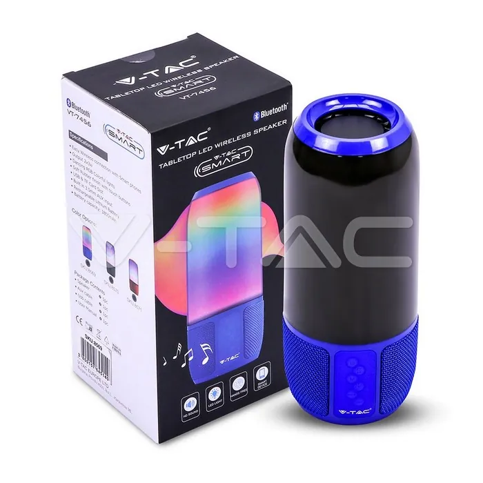 V-TAC VT-8569 2*3W LED Лампа Колона USB + TF Слот Синя