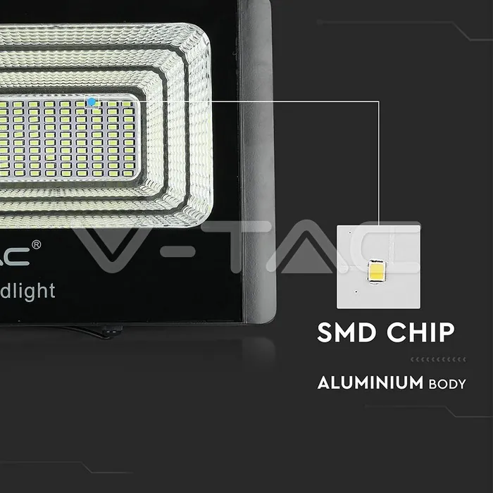 V-TAC VT-8575 20W LED Прожектор с Фотоволтаичен Панел 4000K