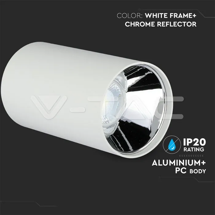 V-TAC VT-8590 GU10 Корпус Кръг Бяло + Хром