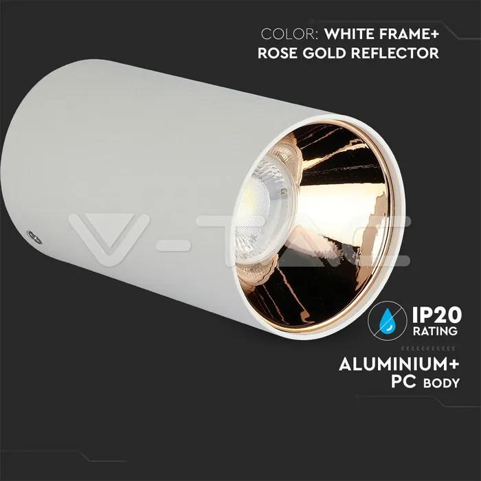V-TAC VT-8592 GU10 Корпус Кръг Бяло + Розово Злато