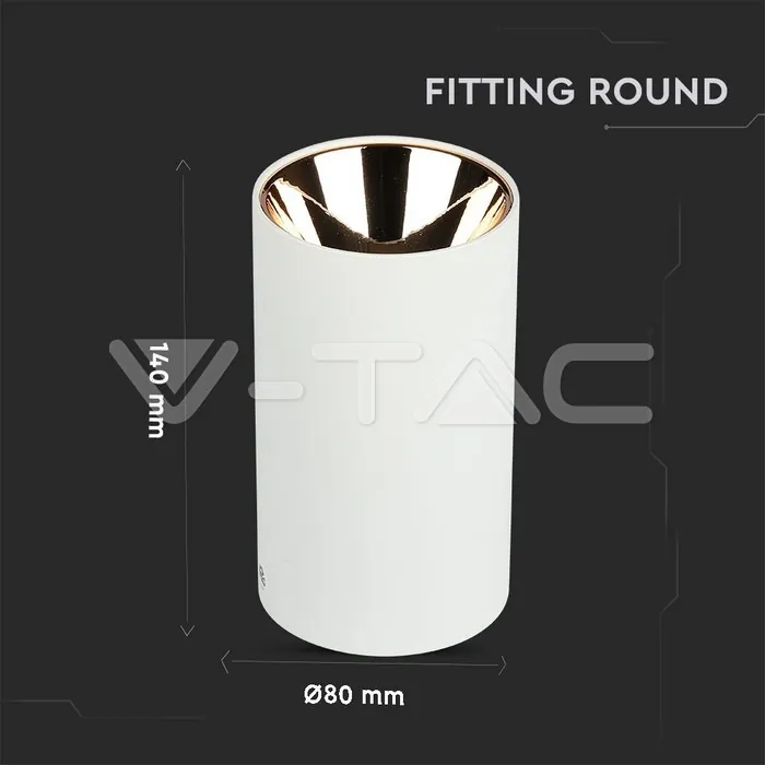 V-TAC VT-8592 GU10 Корпус Кръг Бяло + Розово Злато