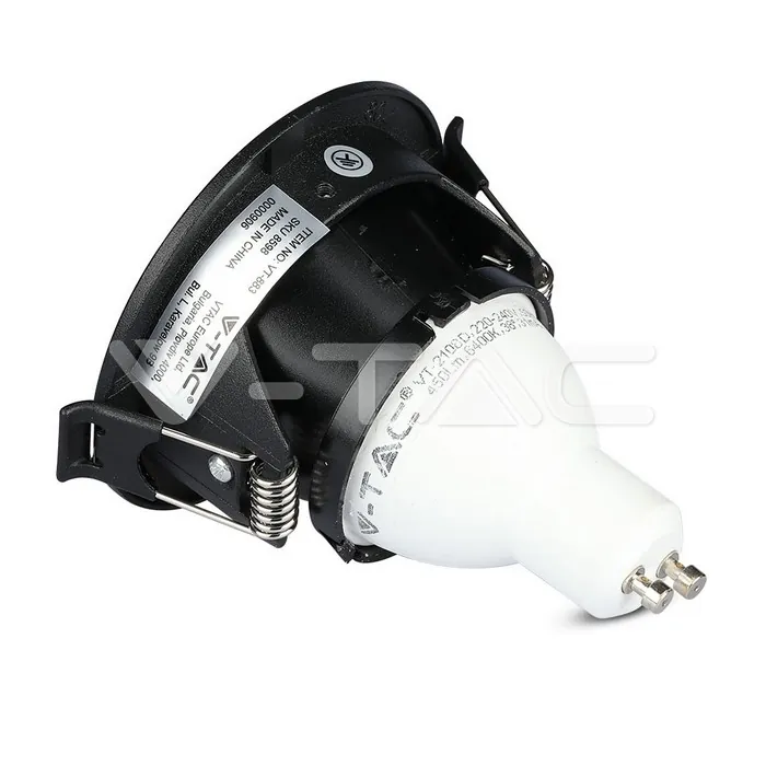 V-TAC VT-8598 GU10 Корпус Луна Квадрат Черно + Черно