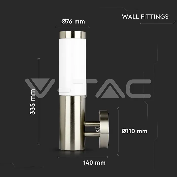 V-TAC VT-8624 Стенна Лампа Неръждавейка IP65