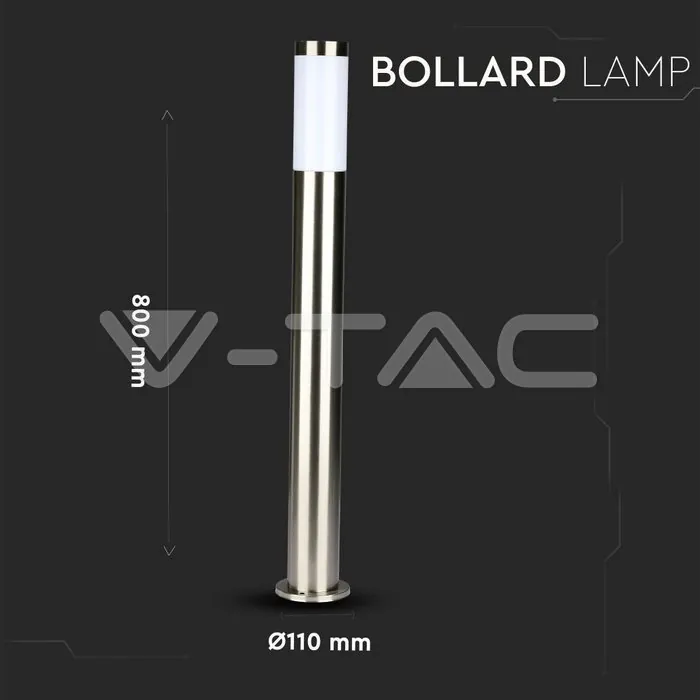V-TAC VT-8625 Градинска Лампа Неръждавейка Стомана IP65