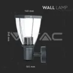 V-TAC VT-8628 Стенна Лампа Черен Мат На Горе