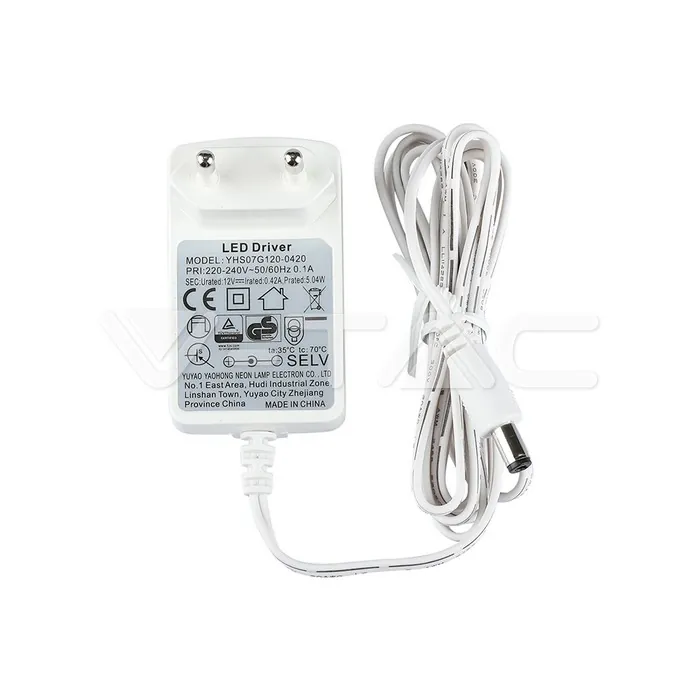 V-TAC VT-8672 7W LED Настолна Лампа С Щипка Бяла 3000K