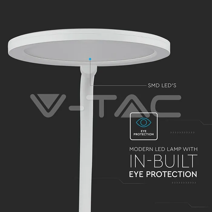 V-TAC VT-8673 7W LED Настолна Лампа Димираща Бяло Тяло 3000K