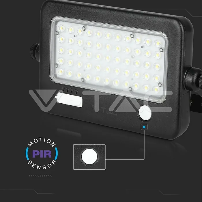 V-TAC VT-8674 10W LED Прожектор Соларен Двулицев Черно Тяло 4000K