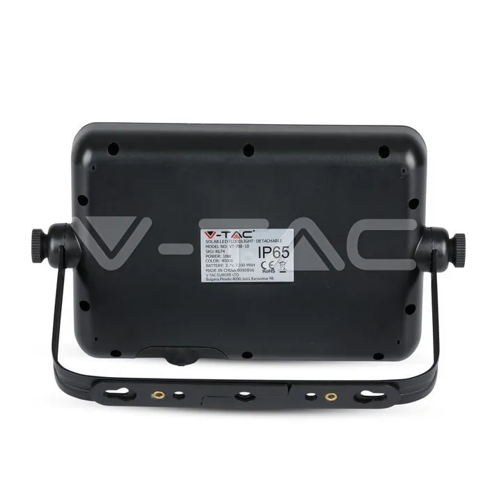 V-TAC VT-8674 10W LED Прожектор Соларен Двулицев Черно Тяло 4000K