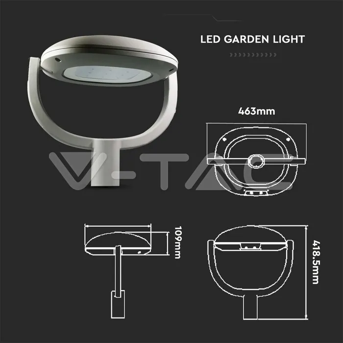 V-TAC VT-8679 LED Парков Осветител SAMSUNG Чип 50W 6500K Class I Универсален 135 lm/W