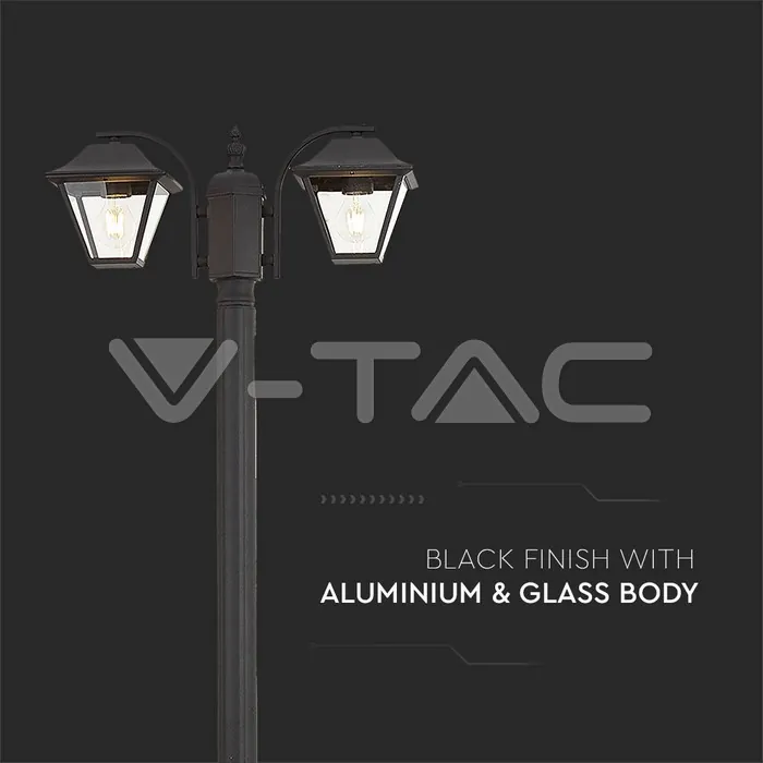 V-TAC VT-8688 Градинска Лампа 2 x E27 2280мм Черен