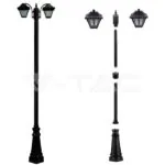 V-TAC VT-8688 Градинска Лампа 2 x E27 2280мм Черен