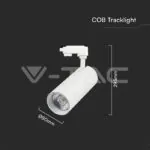 V-TAC VT-8843 30W LED COB Релсово Осветител 3 в 1 Бяло Тяло