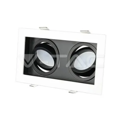 V-TAC VT-8877 2хGU10 Корпус Квадрат Бял+Черен