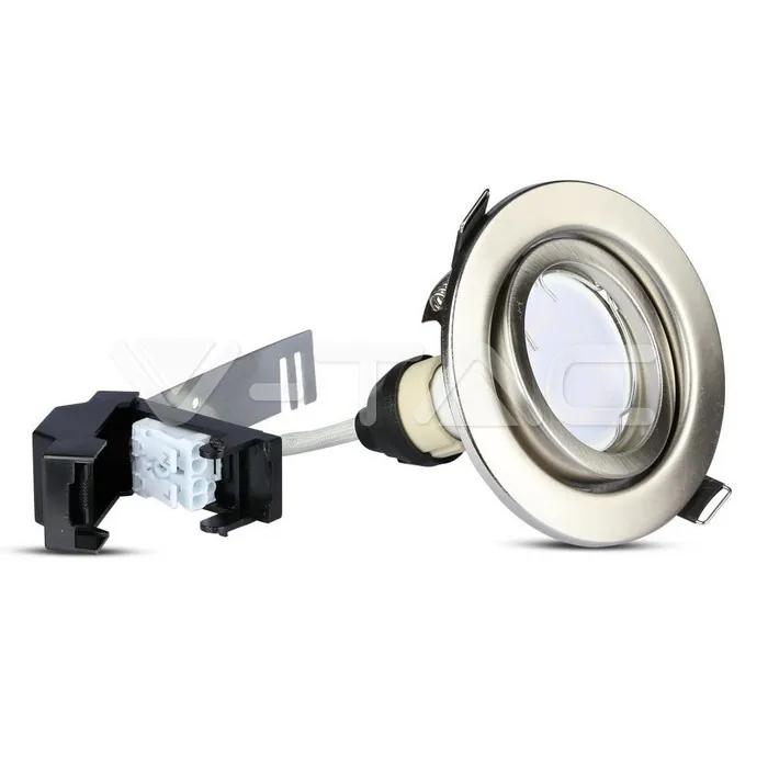 V-TAC VT-8884 LED Крушка 5W GU10 с Корпус Сатен Никел 3000K 3 бр./Сет