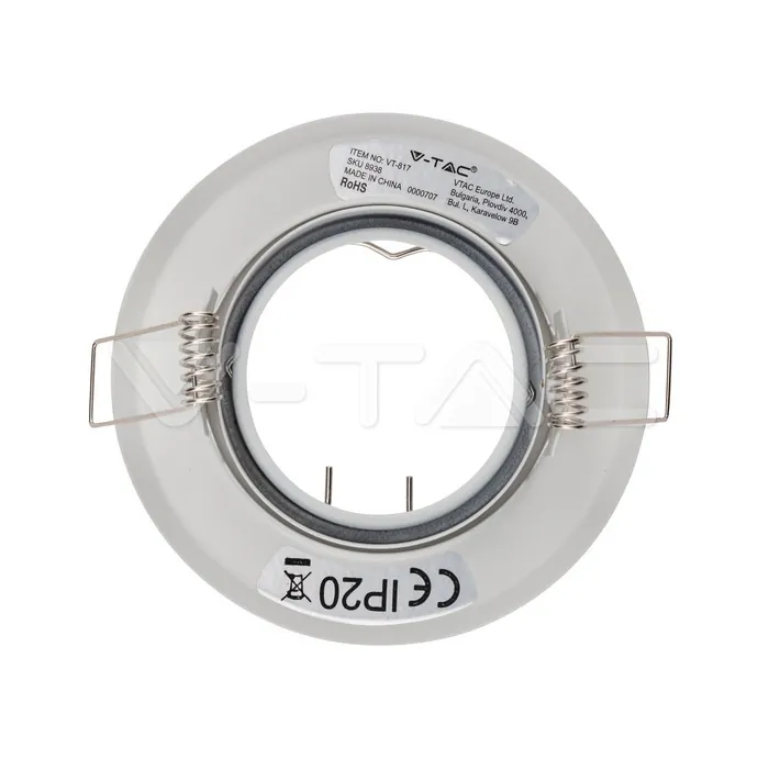V-TAC VT-8938 GU10 Фитинг Кръг Бял 2 бр/кутия