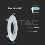V-TAC VT-8938 GU10 Фитинг Кръг Бял 2 бр/кутия