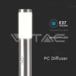 V-TAC VT-8960 Е27 Градинска Лампа 80cm PIR Сензор Неръждавейка Сатен Никел IP44