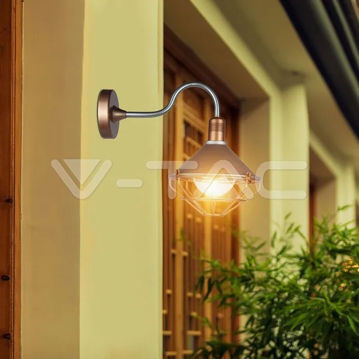 V-TAC VT-8973 Стенна Лампа E27 IP65 Ф250 Розово Злато