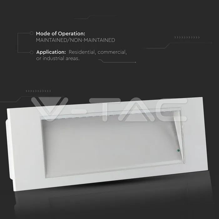 V-TAC VT-899 3.8W LED Евакуационно Тяло 6000K IP20