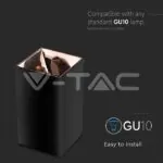 V-TAC VT-8993 GU10 Корпус Квадрат Черно Розово Злато