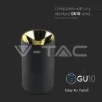 V-TAC VT-8996 GU10 Корпус Кръг Черно Златно