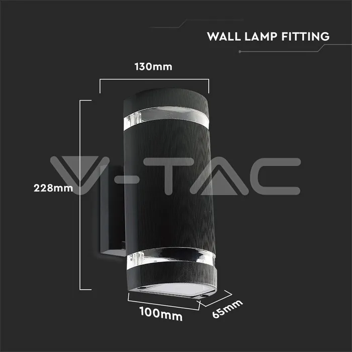 V-TAC VT-93573 LED Стенна Лампа Черна Кръг IP44