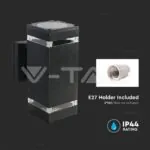 V-TAC VT-93574 LED Стенна Лампа Черна Квадрат IP44