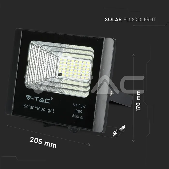 V-TAC VT-94006 12W LED Прожектор с Фотоволтаичен Панел 6000K