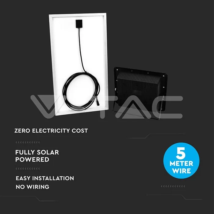V-TAC VT-94026 40W LED Прожектор с Фотоволтаичен Панел 6000K