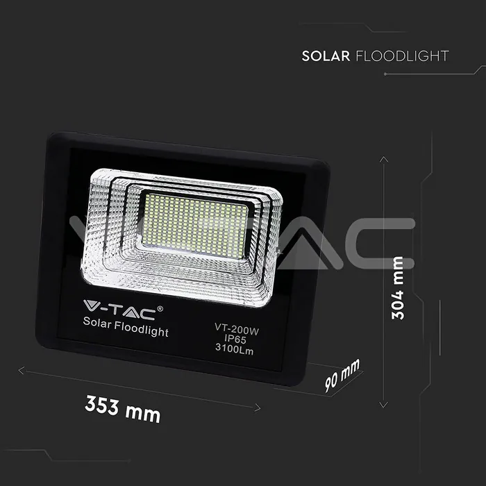 V-TAC VT-94026 40W LED Прожектор с Фотоволтаичен Панел 6000K