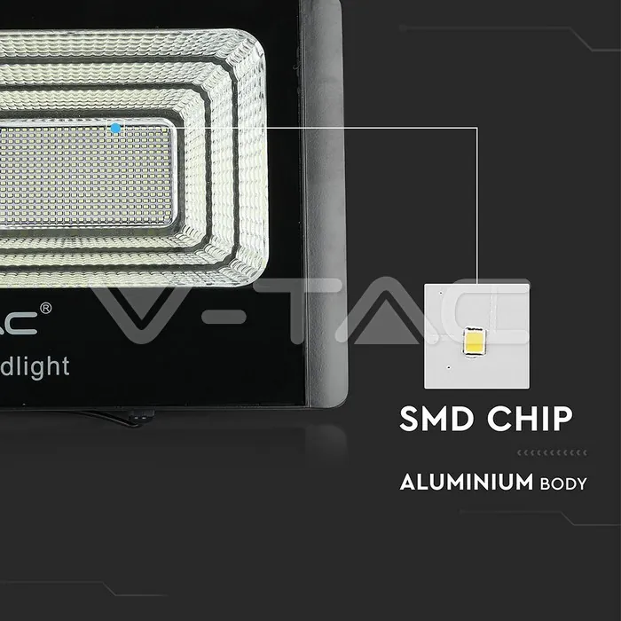 V-TAC VT-94027 50W LED Прожектор с Фотоволтаичен Панел 6000K