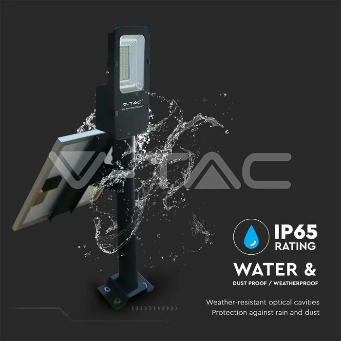 V-TAC VT-95509 50W Улична Лампа Соларна 6000К