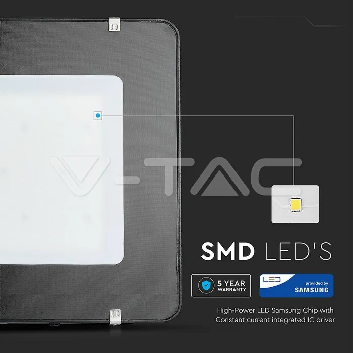 V-TAC VT-965 400W LED Прожектор SAMSUNG Чип SMD Slim Черно Тяло 6400K 120 lm/W