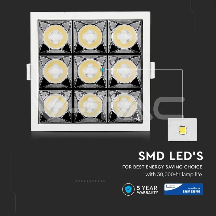 V-TAC VT-984 LED Луна SAMSUNG Чип 36W Рефлектор UGR