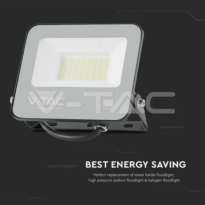 V-TAC VT-9891 30W LED Прожектор Черно Тяло 6500K 185lm/W