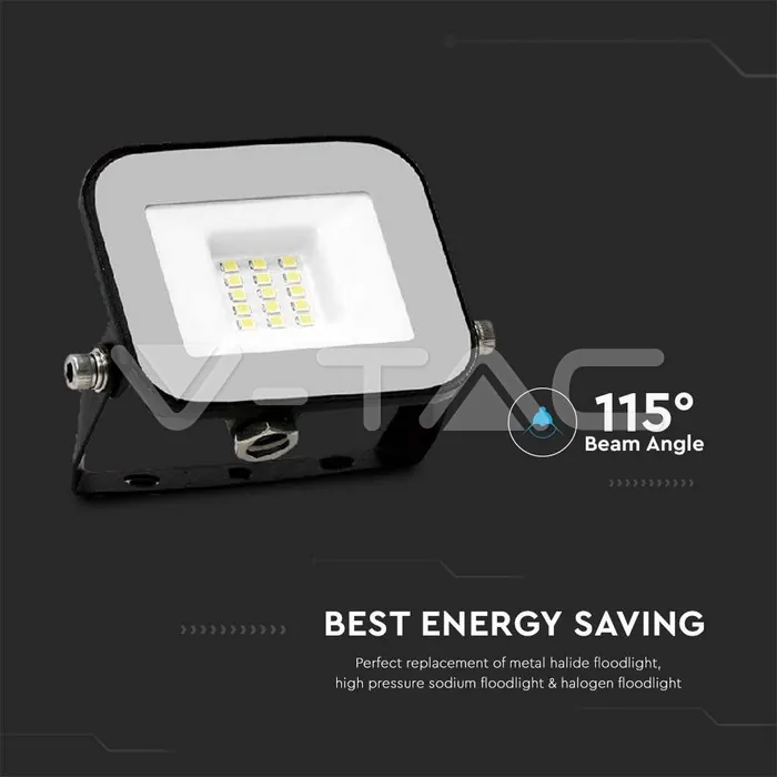 V-TAC VT-10010 10W LED Прожектор SAMSUNG Чип PRO-S Сиво Тяло 3000К