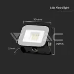 V-TAC VT-10010 10W LED Прожектор SAMSUNG Чип PRO-S Сиво Тяло 3000К
